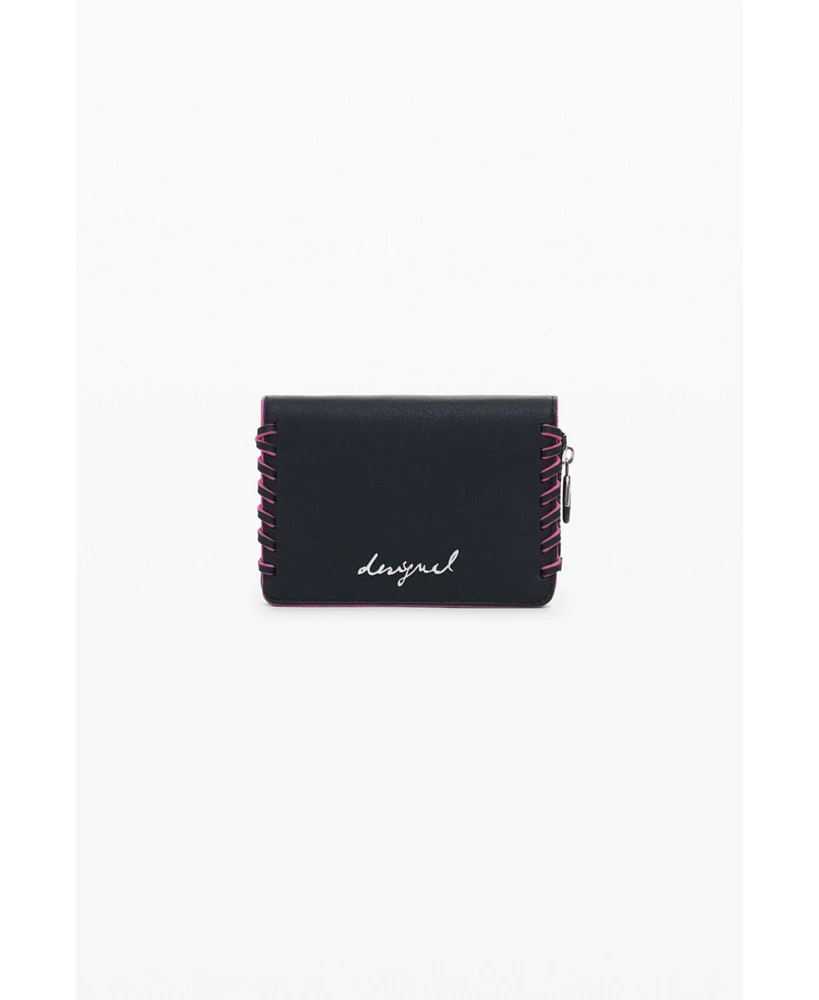 Desigual Women's Small wallet with braided leather effect