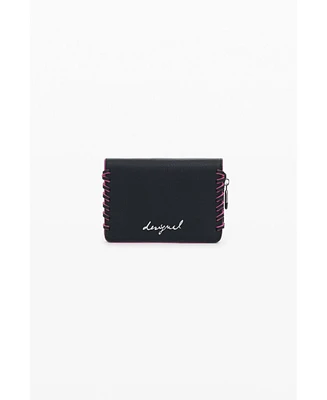 Desigual Women's Small wallet with braided leather effect
