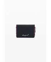 Desigual Women's Small wallet with braided leather effect