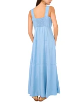 Vince Camuto Women's Square-Neck Smocked-Back Sleeveless Maxi Dress