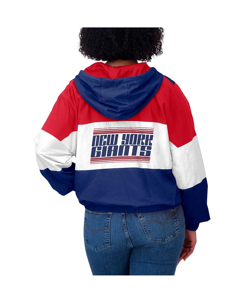 Wear By Erin Andrews Women's Royal New York Giants Color Block Full-Zip Windbreaker Jacket