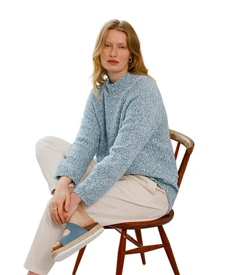 Celtic & Co. Women's Merino Cotton Slouch Funnel Neck Sweater
