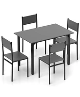 5 Piece Dining Table Set Industrial Style Kitchen Table and Chairs for 4
