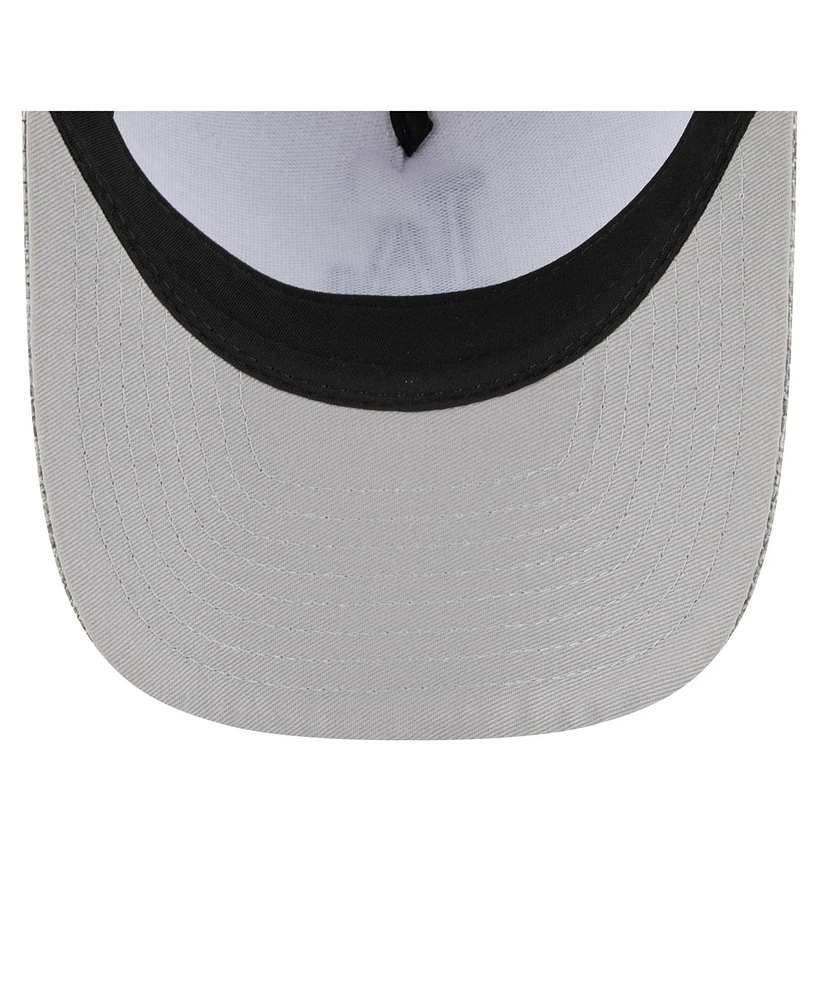New Era Men's Gray Los Angeles Dodgers Cotton Weave M-Crown A-Frame 9FORTY Adjustable Hat