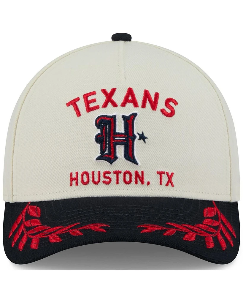 New Era Men's Cream/Navy Houston Texans 2025 Nfl Draft 9FORTY A-Frame M-Crown Adjustable Hat