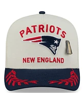 New Era Men's Cream/Navy New England Patriots 2025 Nfl Draft A-Frame 59FIFTY Fitted Hat