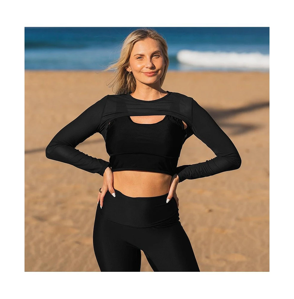 Calypsa Women's Mesh Sleeve Swim Cover Up