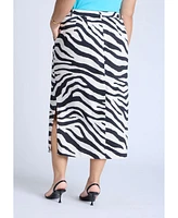 Eloquii Women's Printed Midi Skirt