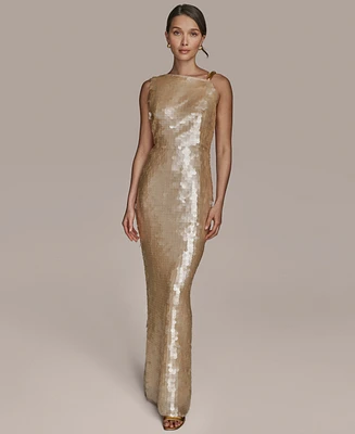 Donna Karan New York Women's Sequin Sleeveless Evening Gown