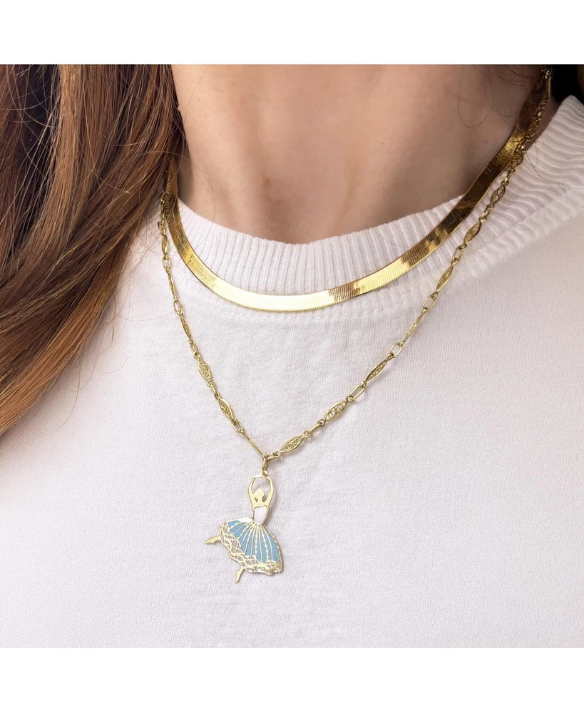 The Lovery Enamel Ballerina Charm 14K Gold