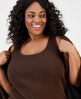 Jones New York Plus Size Sutton Ribbed-Knit Tank Top