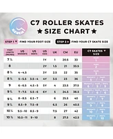 C7skates Vixen Quad Roller Skates (Sea Queen w Led, Women's 7 / Youth 6 / Men's 6)