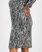 Kasper Plus Printed Wrap-Style Dress