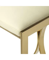 Faux Leather and Iron Backless Counter Height Bar Chair for Kitchen or Bar