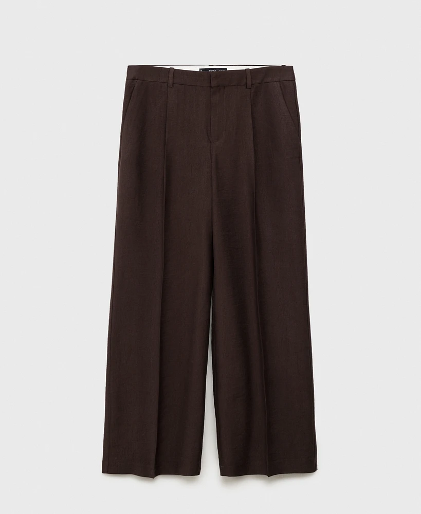 Mango Women's Lyocell Suit Straight Pants