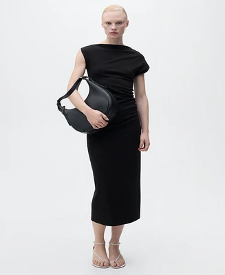 Mango Women's Draped Midi Dress