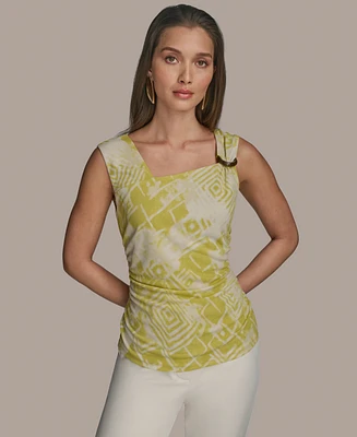 Donna Karan New York Women's Sleeveless Printed Knit Top