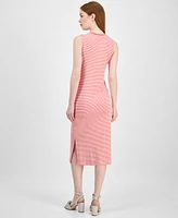 Tommy Hilfiger Women's Striped Crossover Midi Dress