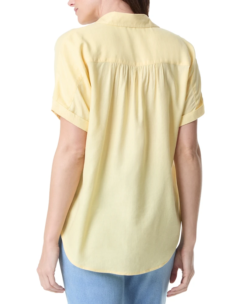 Gloria Vanderbilt Petite Daisy Short-Sleeve Shirt