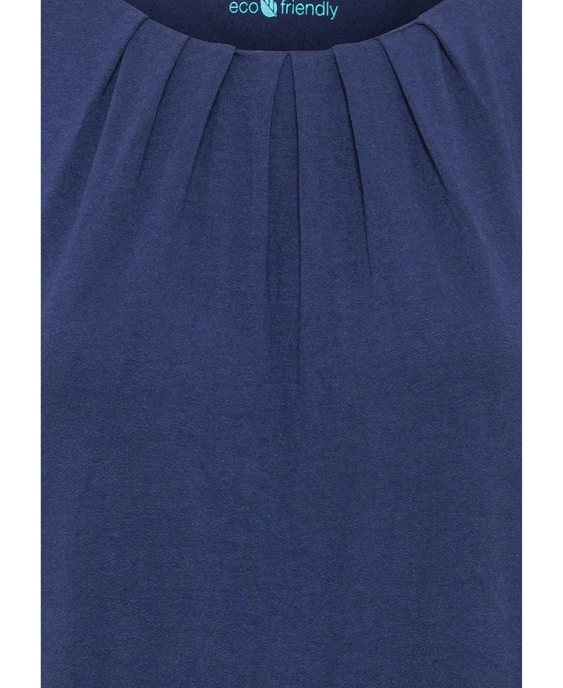 Olsen Women's Shell with Pleated Neckline