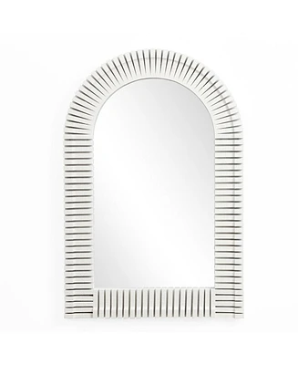 LuxenHome White Arch Rectangle 36-Inch Tall Wall Mirror, Accent and Vanity