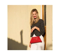 Susu Red Clutch Bag Leather Clutch Purse Crossbody Evening Purse Unique Women's Red Handbag