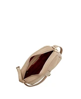 Susu Beige Leather Crossbody Bag Medium Size Women s Purse with Zipper Closure