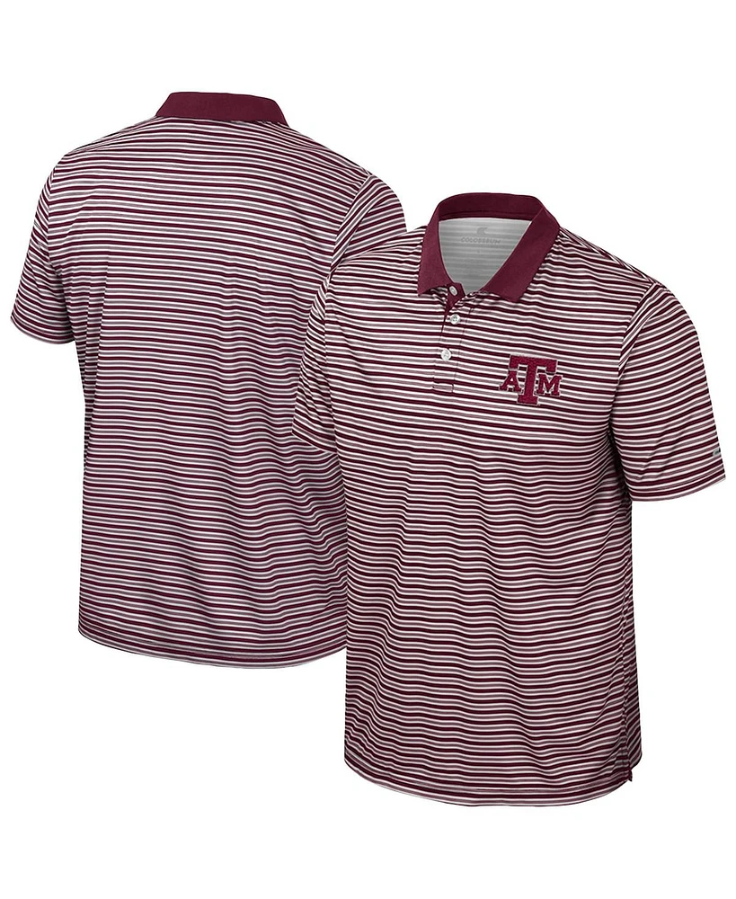 Colosseum Men's Maroon Texas A&M Aggies Striped Polo Shirt