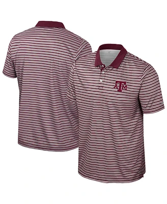 Colosseum Men's Maroon Texas A&M Aggies Striped Polo Shirt