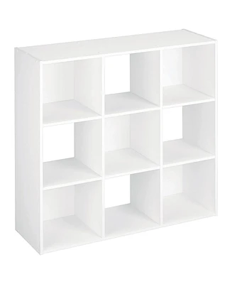 ClosetMaid 9 Cube Wood Stackable Open Bookcase Display Shelf Organizer, White
