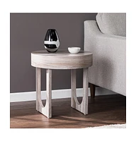 Simple Wood Round End Table for Bedroom or Living Room Styling