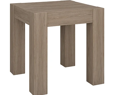 Wood Square End Table for Living Room – Classic Accent Table with Storage Shelf