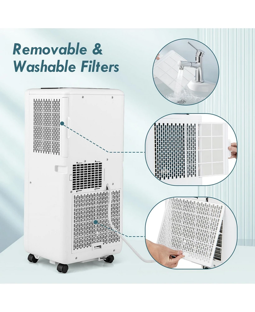 8000 Btu Portable Air Conditioner with Remote Control and Led Digital Display