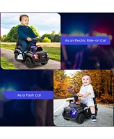 6V Kids Ride On Police Car with Real Megaphone and Siren Flashing Lights