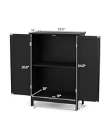 2-Door Free-Standing Bathroom Cabinet with Shelf
