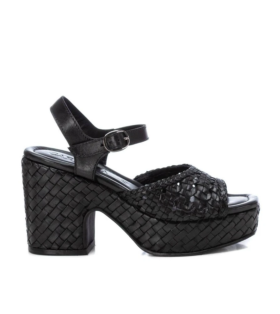 Carmela Leather Collection Women's Heeled Sandals By Xti
