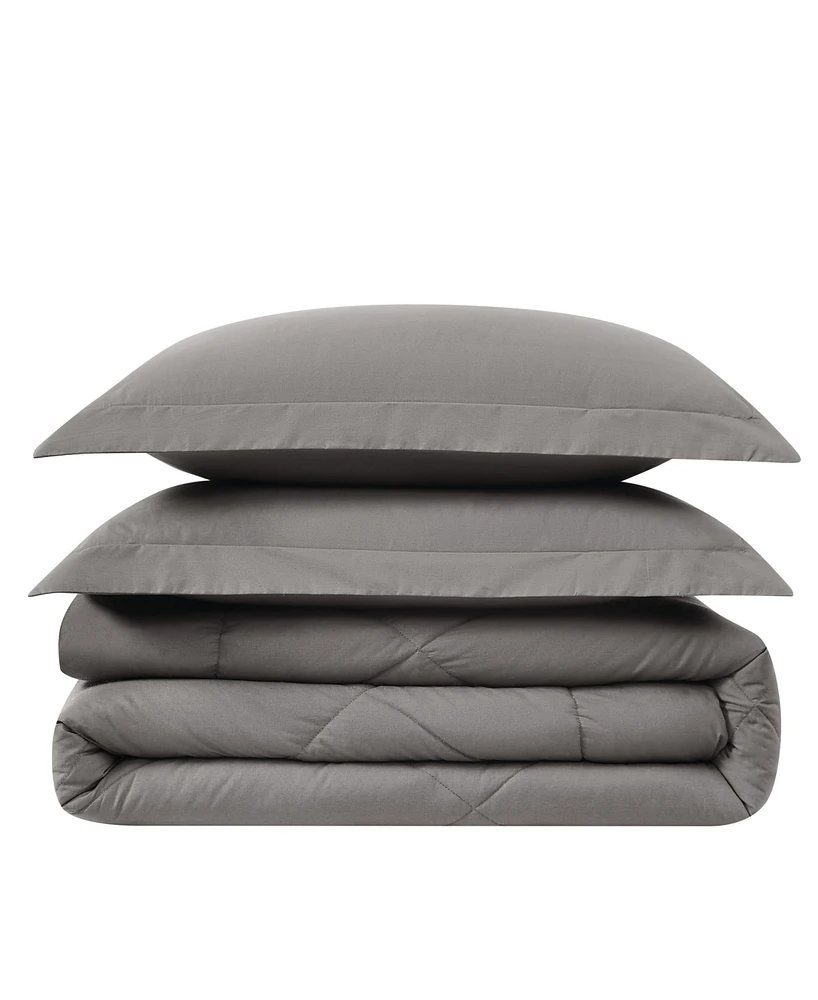 Cannon Oversized Cotton Percale 3-Pc. Comforter Set