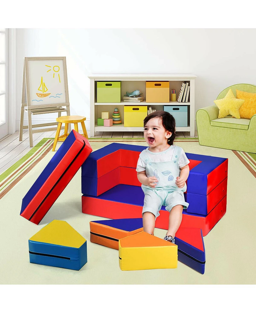 8-Piece Foam Crawl Climb Playset for Toddlers 4-in-1 Kids Play Equipment