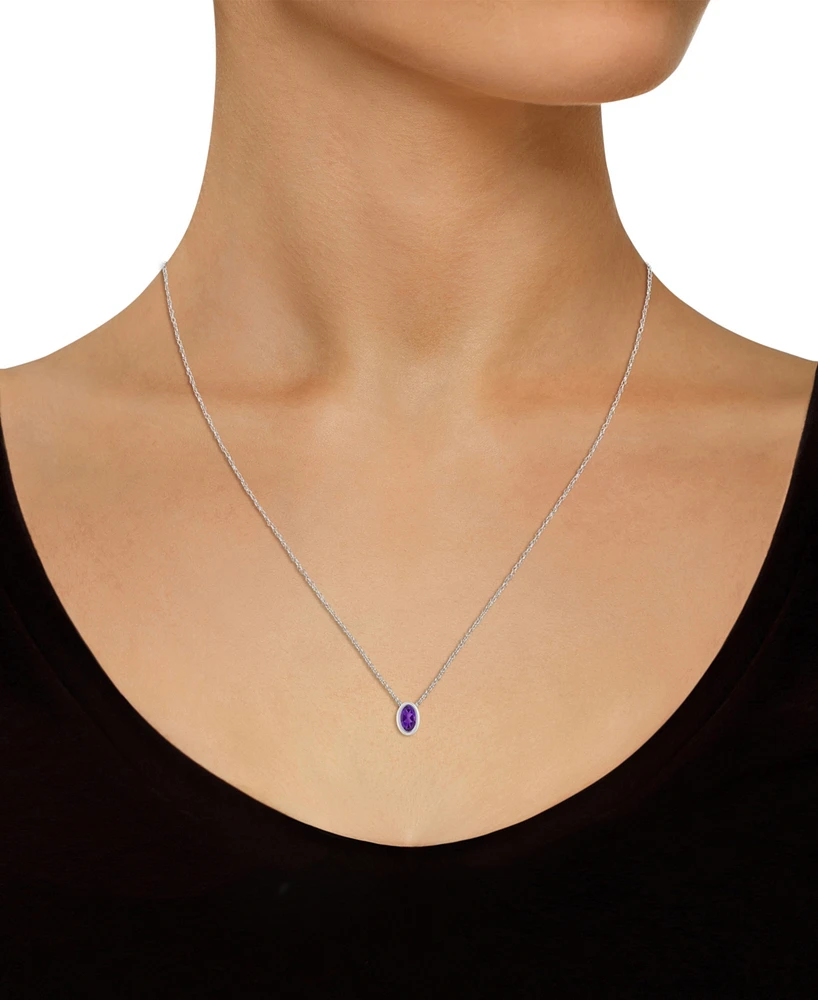 Pink Topaz Oval Solitaire 18" Pendant Necklace 10k Gold (Also Additional Gemstones)
