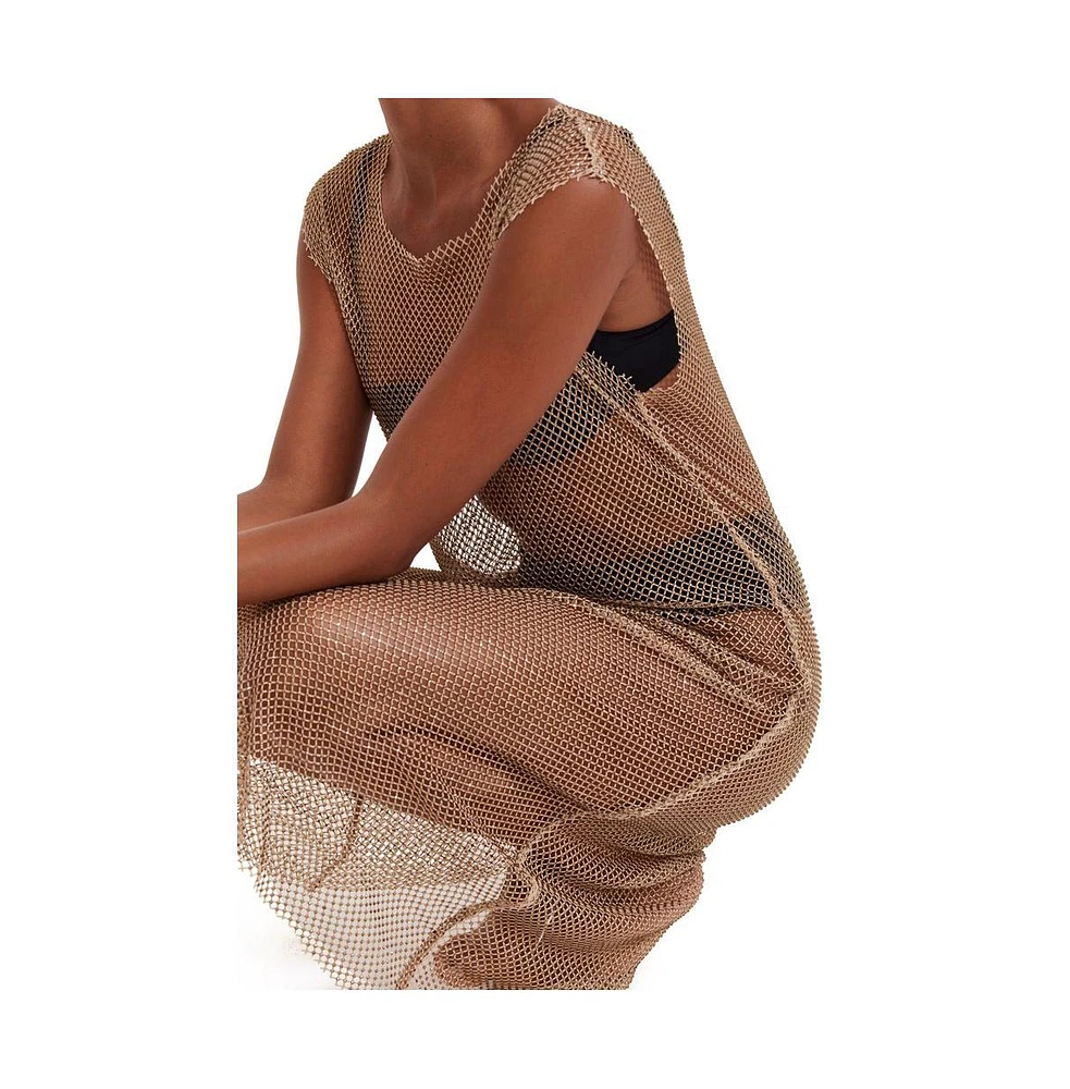 Flirtt Gottex Women's Rhinestone Lattice Dress Cover Up