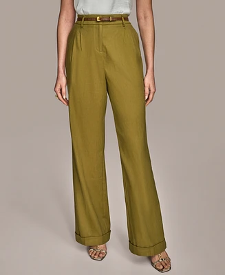 Donna Karan New York Women's Linen-Blend Wide-Leg Pants, Regular & Petite