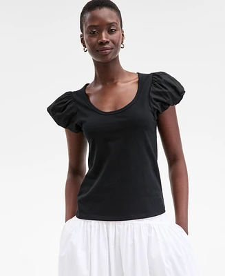 On 34th Women's Balloon-Sleeve Scoop-Neck T-Shirt, Exclusively at Macy's