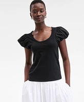 On 34th Women's Balloon-Sleeve Scoop-Neck T-Shirt, Exclusively at Macy's