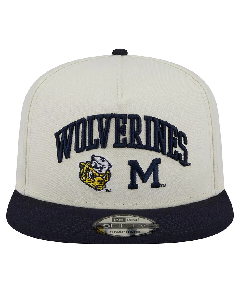 New Era Men's White Michigan Wolverines Collegiate 9FIFTY A-Frame Snapback Hat