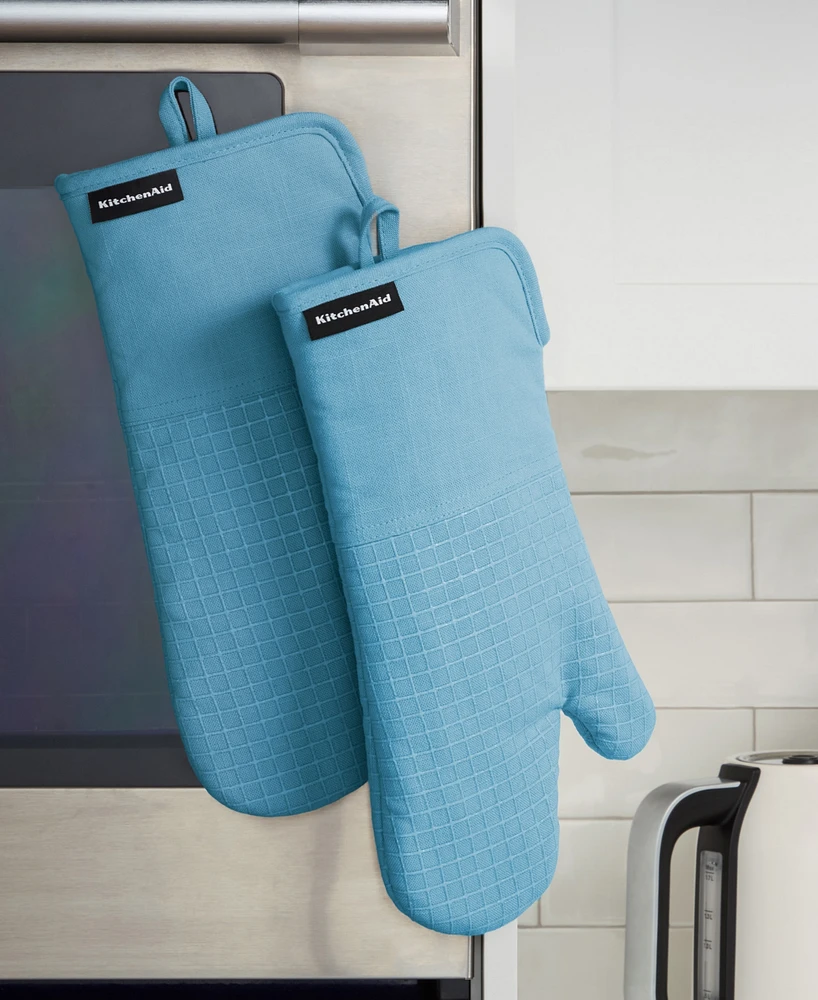 KitchenAid Gourmet Series Gridlines Oven Mitts Set, Pack of 2