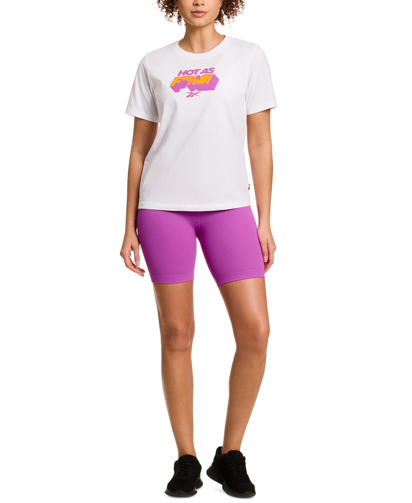 Reebok Women's Cotton Hot Logo Graphic Crewneck T-Shirt