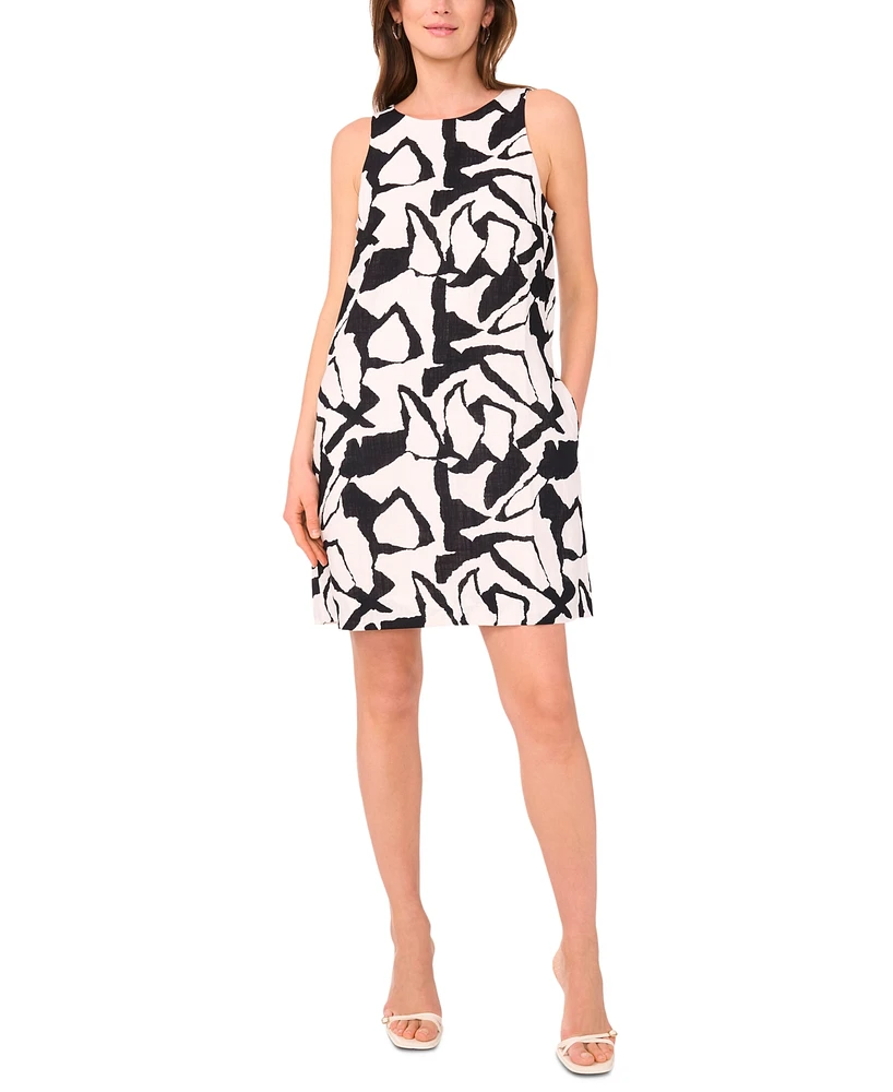 Msk Women's Printed Boat-Neck Shift Dress