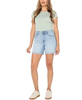 Celebrity Pink Juniors' High-Rise Denim Bermuda Shorts