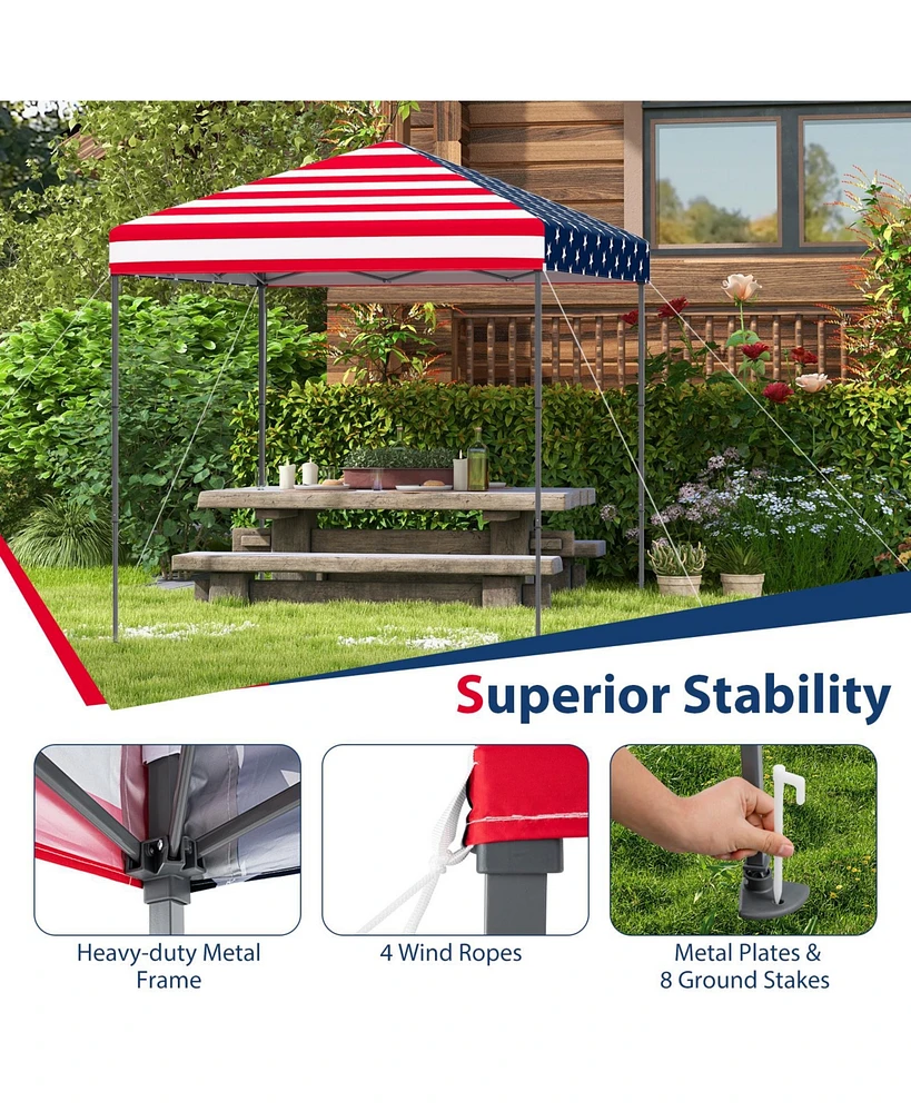 6.6 x 6.6 Feet Outdoor Pop-up Canopy Tent with Upf 50+ Sun Protection