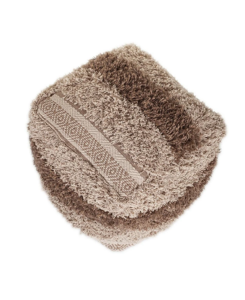 Soft Striped Pouf Ottoman for Home Accent Footrest and Extra Seating
